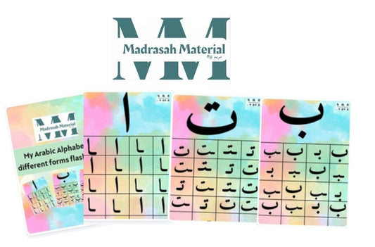A4 Arabic Alphabet in different forms charts