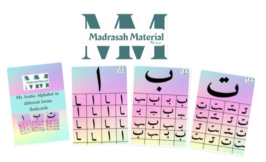 A4 Arabic Alphabet in different forms